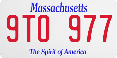 MA license plate 9TO977
