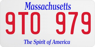 MA license plate 9TO979