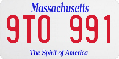 MA license plate 9TO991