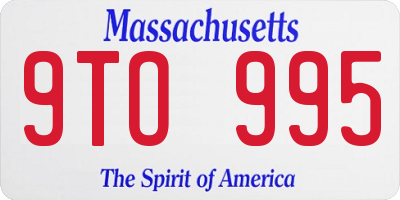 MA license plate 9TO995