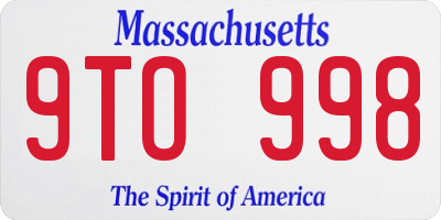 MA license plate 9TO998
