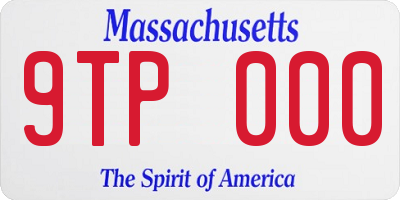 MA license plate 9TP000