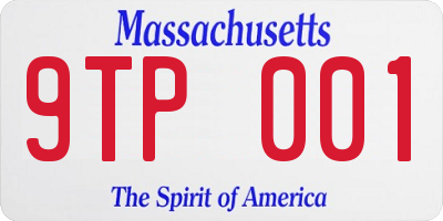 MA license plate 9TP001
