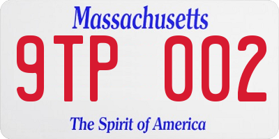 MA license plate 9TP002