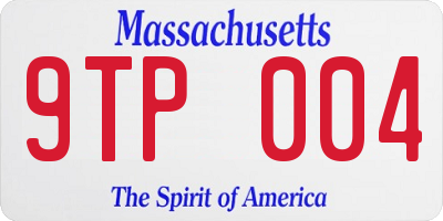 MA license plate 9TP004