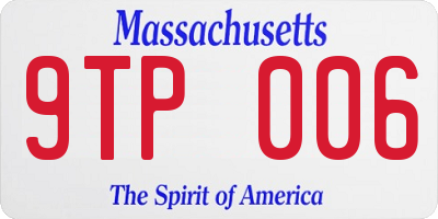 MA license plate 9TP006