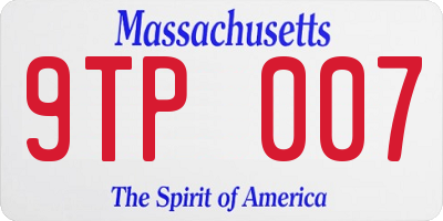 MA license plate 9TP007