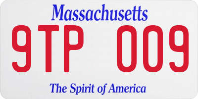 MA license plate 9TP009