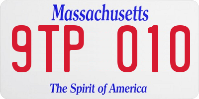 MA license plate 9TP010