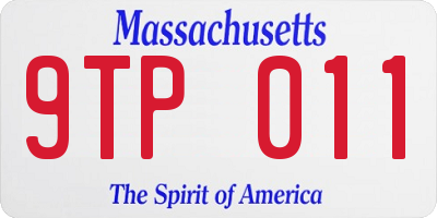 MA license plate 9TP011