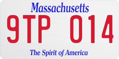 MA license plate 9TP014