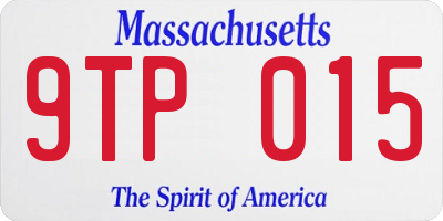 MA license plate 9TP015