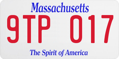 MA license plate 9TP017