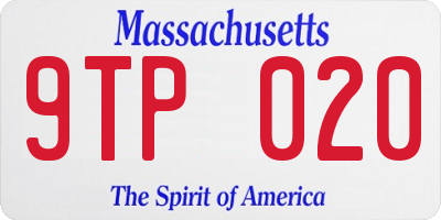 MA license plate 9TP020