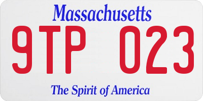 MA license plate 9TP023
