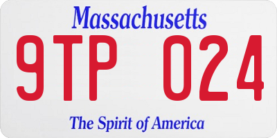 MA license plate 9TP024