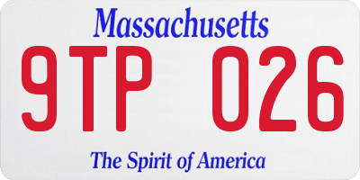 MA license plate 9TP026