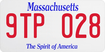 MA license plate 9TP028