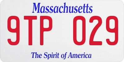 MA license plate 9TP029