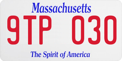 MA license plate 9TP030