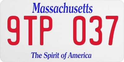 MA license plate 9TP037