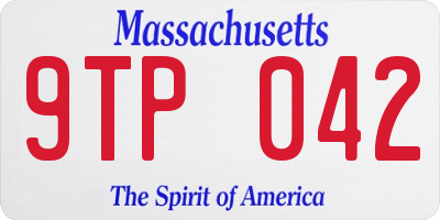 MA license plate 9TP042
