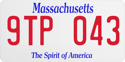 MA license plate 9TP043