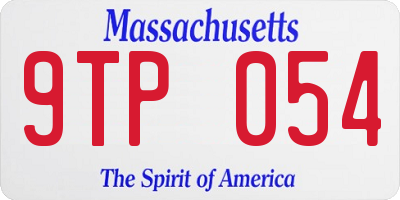 MA license plate 9TP054