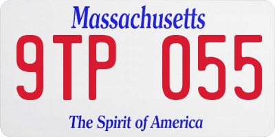 MA license plate 9TP055