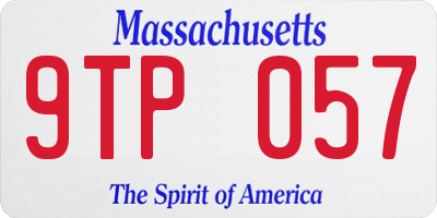 MA license plate 9TP057