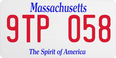 MA license plate 9TP058