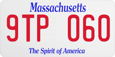 MA license plate 9TP060