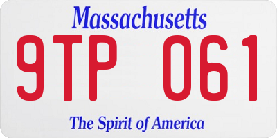 MA license plate 9TP061