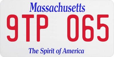MA license plate 9TP065