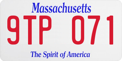 MA license plate 9TP071