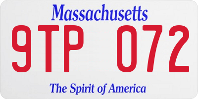 MA license plate 9TP072