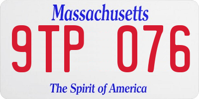 MA license plate 9TP076