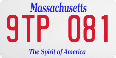 MA license plate 9TP081
