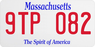 MA license plate 9TP082