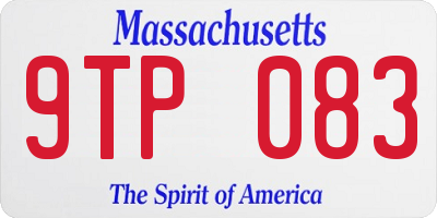 MA license plate 9TP083