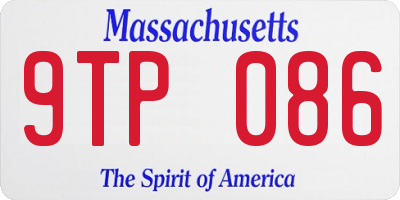 MA license plate 9TP086