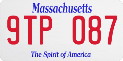 MA license plate 9TP087