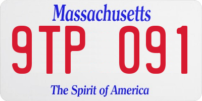 MA license plate 9TP091