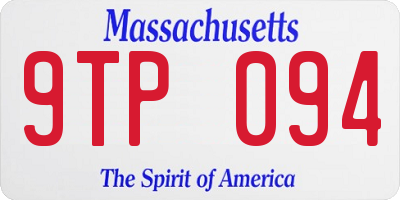 MA license plate 9TP094