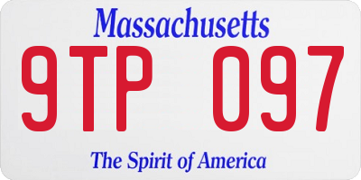 MA license plate 9TP097
