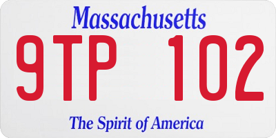 MA license plate 9TP102