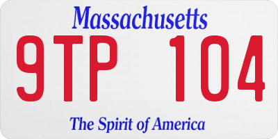 MA license plate 9TP104