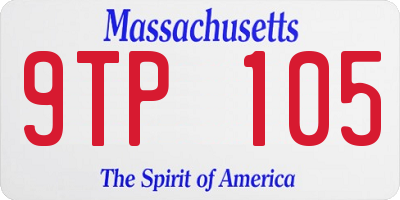 MA license plate 9TP105