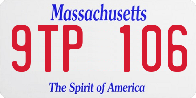 MA license plate 9TP106