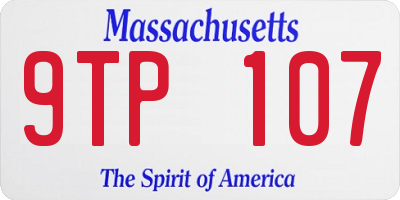 MA license plate 9TP107